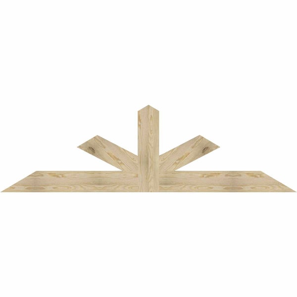 Ekena Millwork Saratoga Rough Sawn Timber Gable Bracket, Douglas Fir, 84"W x 24"H x 2"D x 6"F, 7/12 Pitch GBW084X24X0206SAR00RDF - main